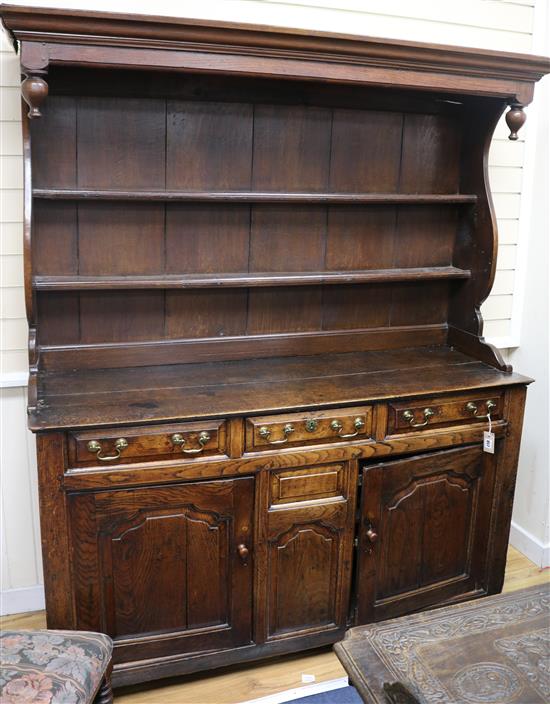 An 18th century oak dresser W.160cm